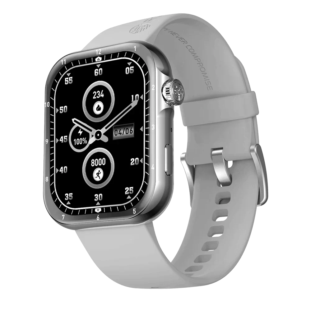Ronin R-09 Smart Watch | AoD | Metallic Body |1.96” Amoled Display|300 mAh battery | Multiple Dail Options | 410 x 502 PX Resolution | BT Calling | 7 Days Standby Time | 3-4 Working Time | Smart Charing | AI Voice Assistance | IP68 Display |